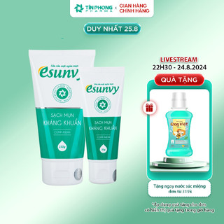 Sữa Rửa Mặt Esunvy Thành Phần Tự Nhiên Giúp Kiểm Soát Bã Nhờn Sạch Mụn Dùng Cho Mọi Loại Da Tuýp 50g - 150g TMP003
