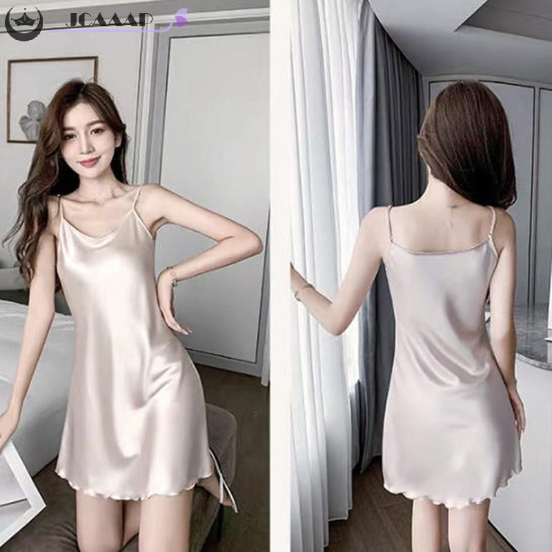 Jcaaap Đồ ngủ Lụa Hai Dây Gợi Cảm Cho Nữ