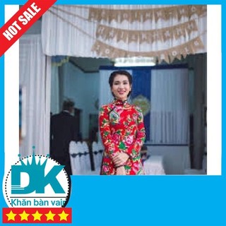 Vải chăn con công màu đỏ( khổ vải 1,6m)