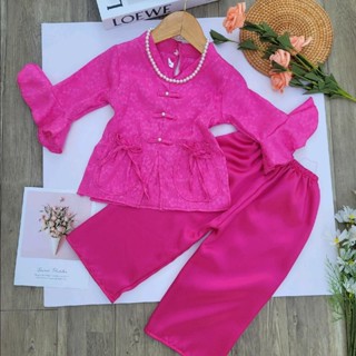  Đồ bộ bà ba gấm tay loe  quần áo bà ba cho bé gái  9-32kg   