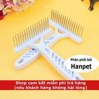 Doremiu- Lược chải lông chó mèo - hình bồ cào 2 hàng đinh