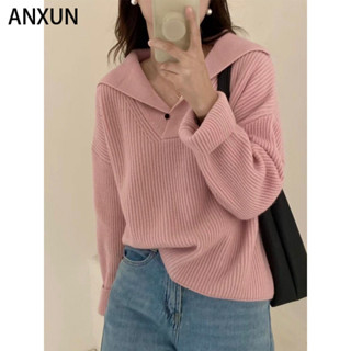 ANXUN áo len cardigan áo khoác cardigan Trendy INS Đơn giản Korean WMY24900FM 37Z240909