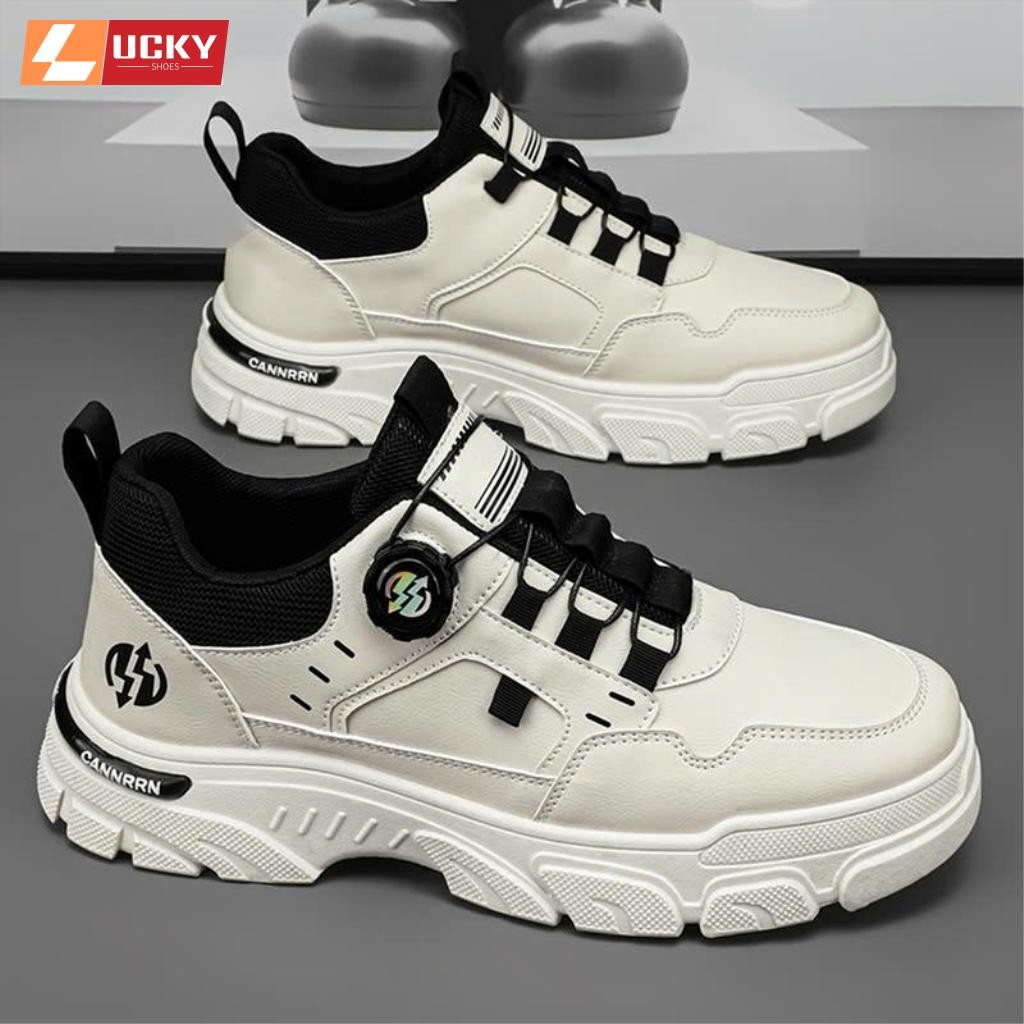Giày Nam Lucky Dây Thông Minh Bằng Nút Vặn, Giày Sneaker Nam Thời Trang Giày Nam Đế Cao Su Non