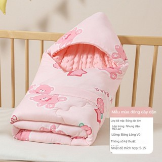 Chăn sơ sinh Túi Ngủ cotton Nguyên Chất Dày Dặn Họa Tiết Bướm Thời Trang Thu Đông Cho Bé Sơ Sinh