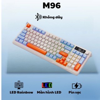 Bàn phím không dây Bluetooth M96 - Led Rainbow - Pin Sạc 2000mah - Phím PBT - Full Size