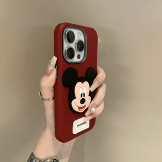 Dễ thương ba chiều Mickey búp bê thích hợp cho iphone16 trường hợp điện thoại Apple 15Promax New 14pro của phụ nữ 13 trường hợp bảo vệ 12pro 14 cộng với 11Promax