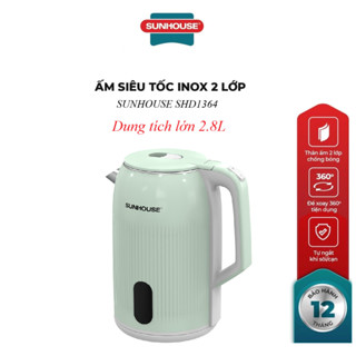 ẤM SIÊU TỐC INOX 2 LỚP 2.8L SUNHOUSE SHD1364_Dung tích lớn 2.8L đun nước thả ga