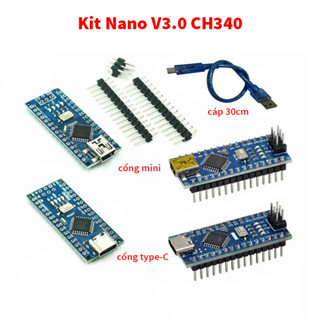 KIT Arduino Nano V3.0 CH340 Có kèm cáp Mini USB - Kit Nano Atmega328P