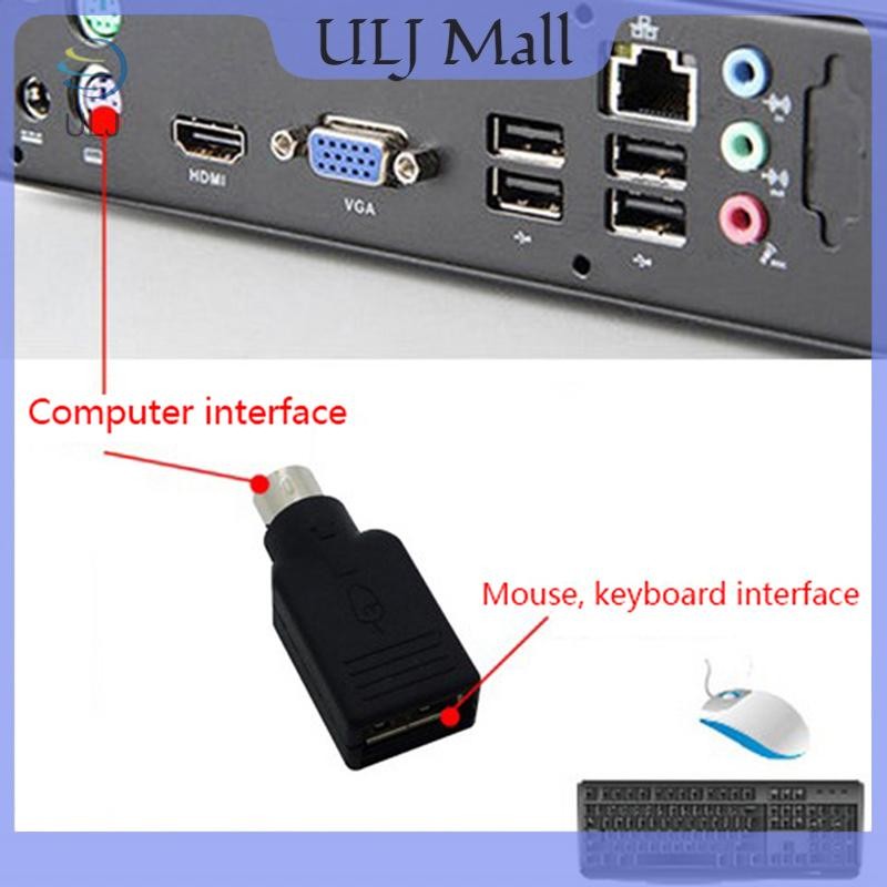 Cáp chuyển đổi USB sang PS2 ULJ Bộ chuyển đổi giao diện chuột và bàn phím đầu tròn Bộ chuyển đổi cáp