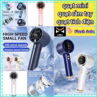 ✨ vMv ✨ Quạt Mini Tay Sạc Quạt Tích Điện Màn Hình Quạt Cầm Tay Mini Quạt Mini Cầm Tay Quạt Điều Hòa Quạt Turbo Sạc Nhanh