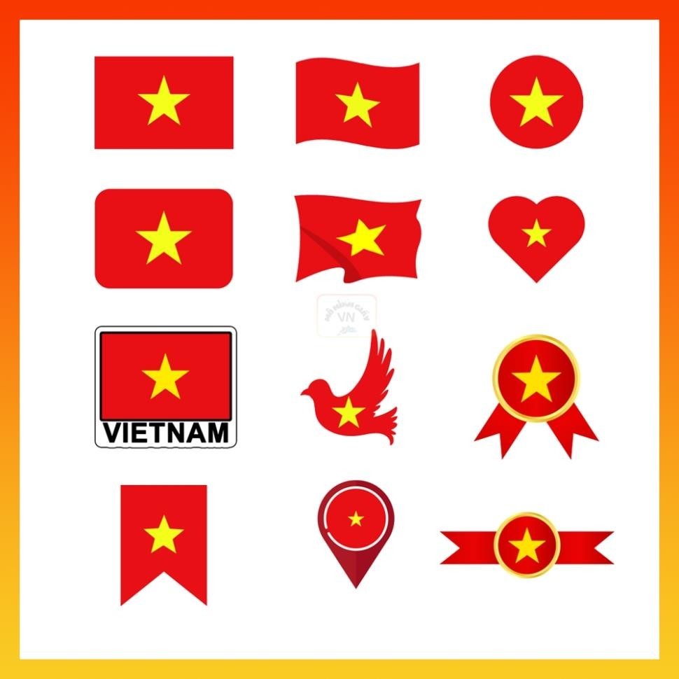 (7713) Combo 45 Miếng Dán Sticker Cờ Việt Nam Các Loại (Chọn mẫu)