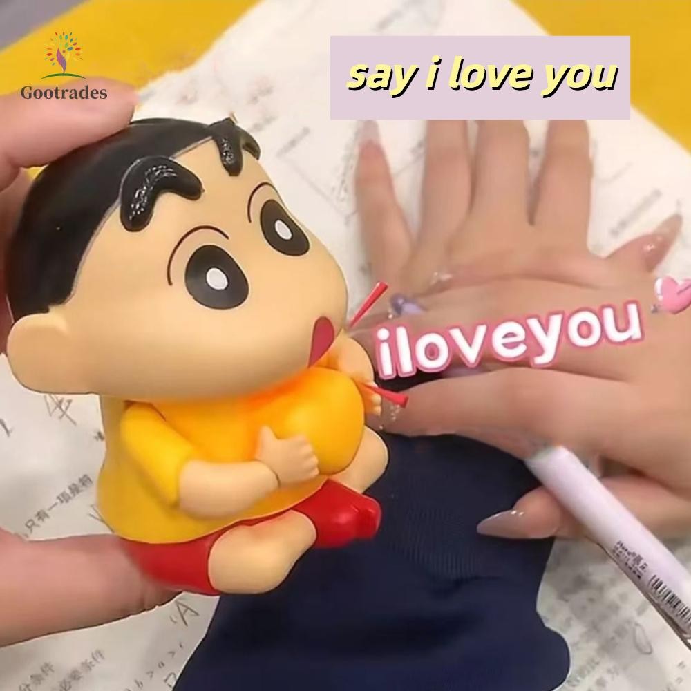 GOOTADES Crayon Shin Chan Đồ chơi âm thanh, Say I Love You Love Heart Shin Chan Voice Doll, Kawaii G
