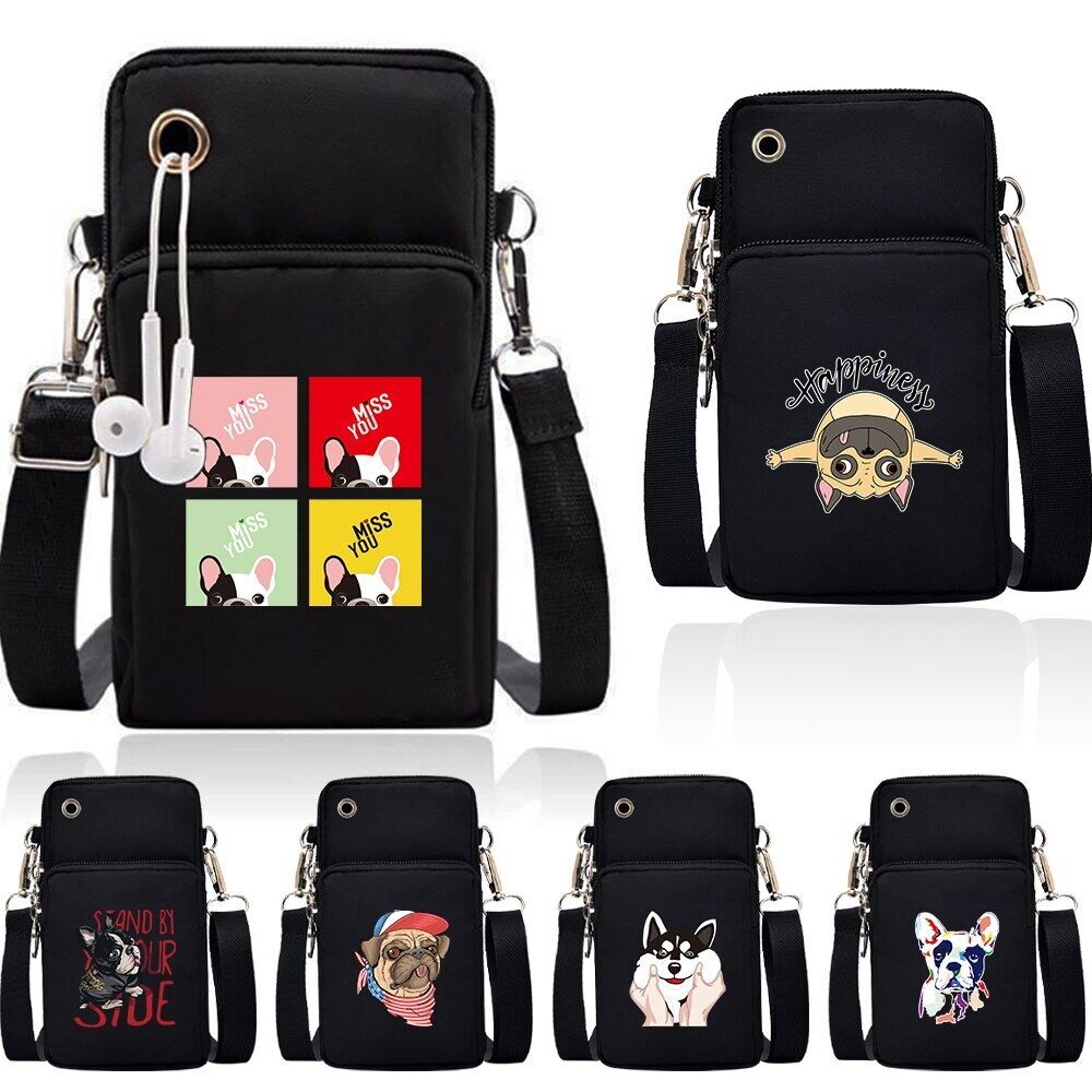 Sling bag Mobile Phone Bag Dog Print All-match Small Crossbody Bag Hanging Neck Coin Purse Vertical 
