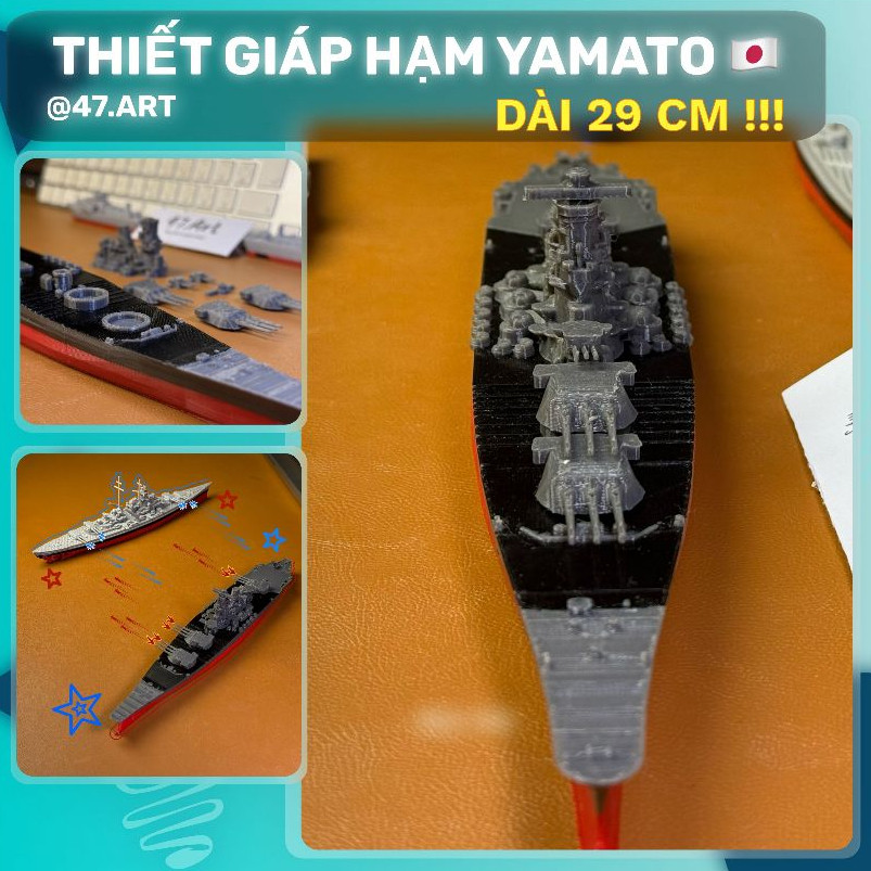 Thiết Giáp Hạm IJN Yamato [CHÍNH HÃNG MHV] Tàu Chiến Mô hình 3D, Siêu Chiến Hạm, tàu lắp ráp