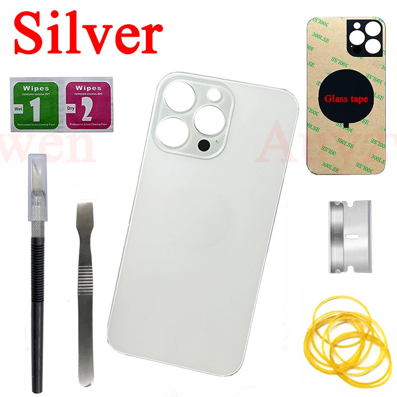 Cho iPhone 14 15 Pro Max Mặt Sau Kính Bảng Điều Khiển Pin Các Bộ Phận Thay Thế Lỗ Lớn Camera Phía Sa