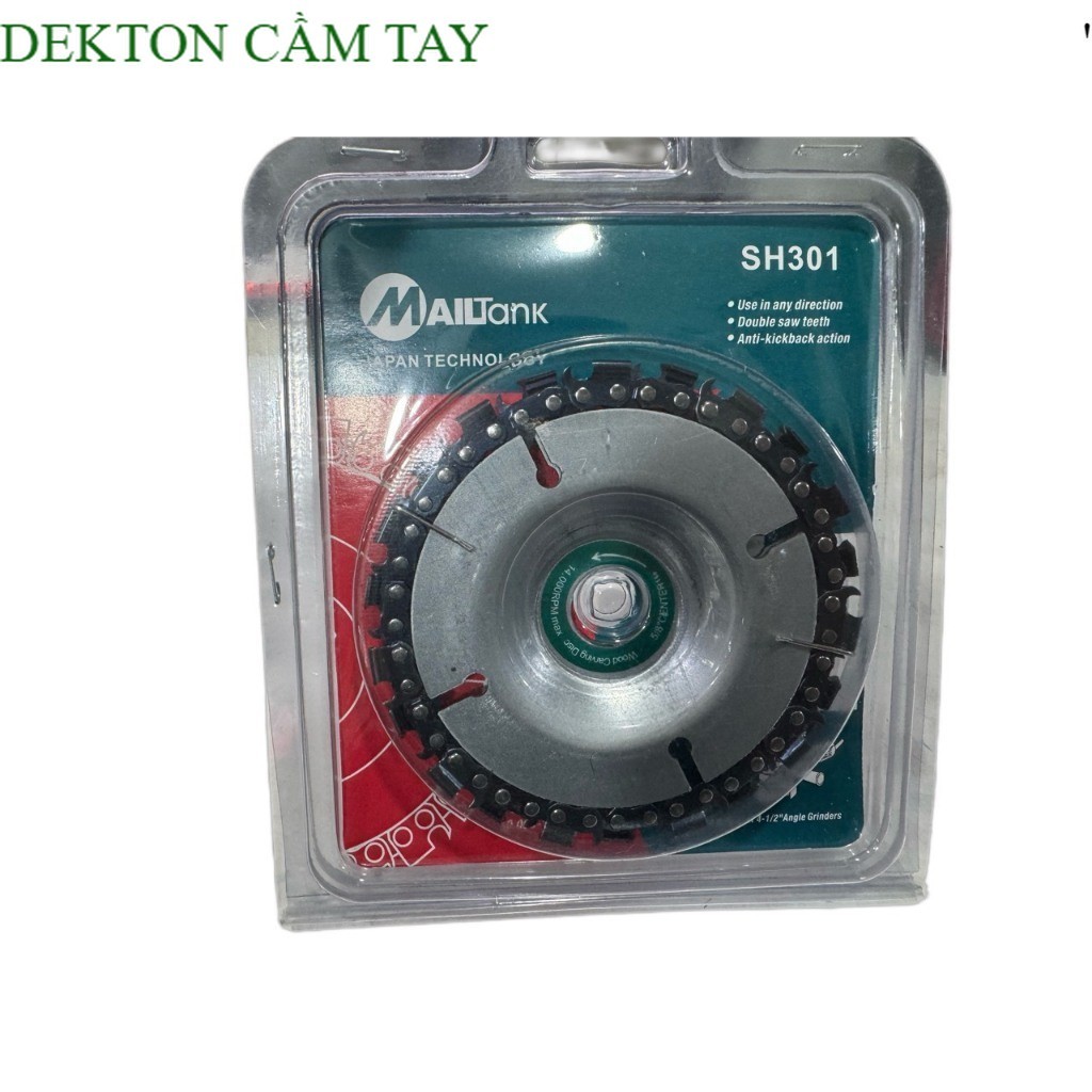 Lưỡi cưa xích gắn máy mài chín hãng MAITANK - Đĩa cưa xích tròn 22 răng lắp máy cắt cầm tay . DEKTON