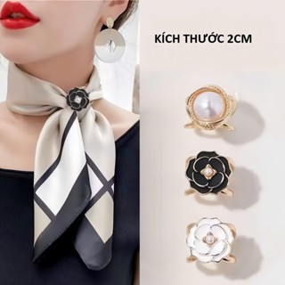  Nút Khóa Cài Khăn Khuy Cài Khăn Lụa Quàng Cổ Tạo Nhiều Kiểu Đa Năng Đính Hoa Xinh Xắn 