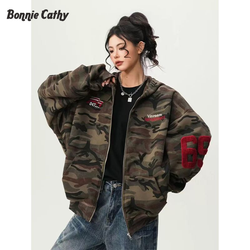 Áo hoodie camo unisex thời trang, ấm áp