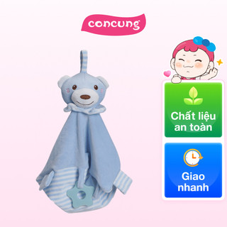  Khăn rối mặt gấu kèm lục lạc gặm nướu  Xanh dương  