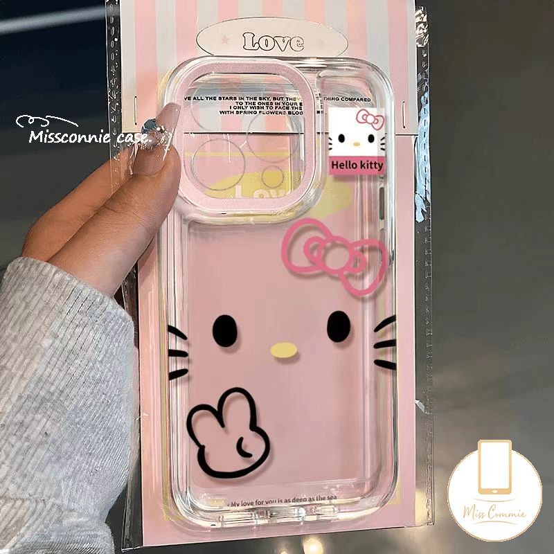 Ốp điện thoại Tpu mềm trong suốt hoạt hình hợp thời trang Hello Kitty Tương thích cho IPhone 16 13 1