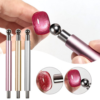 UR SUGAR Hai Đầu Mèo Nam Châm Dính Với Bóng Thép Đa Năng Móng Tay Nam Châm Dụng Cụ Bút Cho DIY Salon Studio Hoặc Sử Dụng Tại Nhà