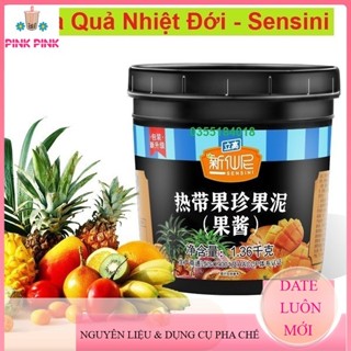  Mứt sensini CAM-ĐÀO-DÂU   HOA QUẢ NHIỆT ĐỚI hộp 1.36kg  HỦ  