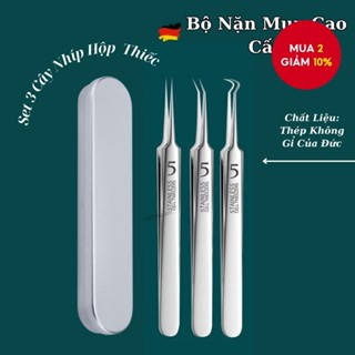 3 Cái + Hộp Sắt Kẹp Tế Bào Siêu Cánh Đầu Đen Và Loại Bỏ Mụn Nhíp