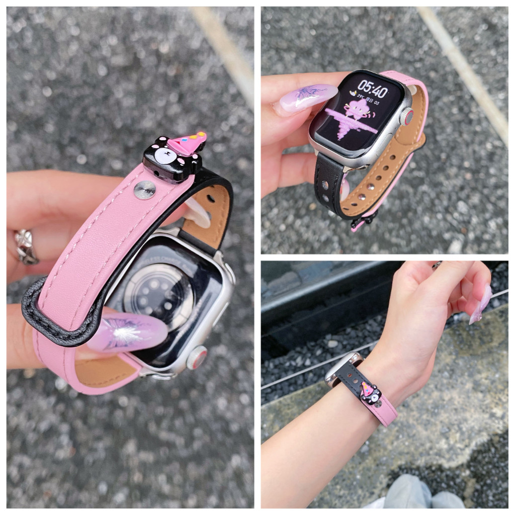 Dây đeo da chặn màu giảm béo cho iWatch Series 11 10 9 8 7 6 SE 5 4 3 2 42mm 44 41mm 45mm 40mm 46 Dâ