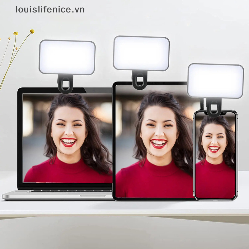 Lnvn 1PCPortable Mini Selfie Fill Light Sạc 3 Chế Độ Độ Độ Sáng Có Thể Điều Chỉnh Kẹp Trên Cho Điện Thoại, Laptop, Máy Tính Bảng Meeg, Trang Điểm HOT