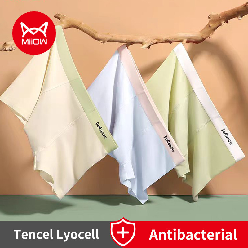 Miiow 3 Nam Thể Thao Võ Sĩ Quần Lót Quần Lót Nam Thoáng Khí Tencel Lyocell Quần Lót Nam 5A Kháng Khuẩn Người Boxer Trunks