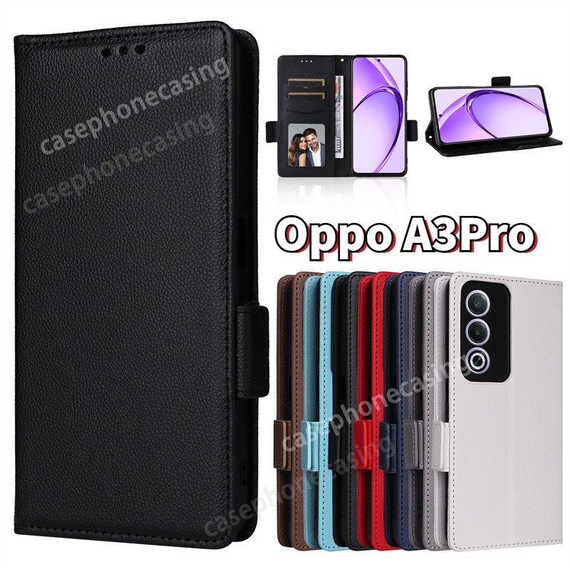 Ốp Lật OPPO A3Pro Cho OPPO A3 Pro A3Pro 5G CPH2665 2024 Ốp Điện Thoại Sang Trọng Lật Ví Da PU Dây Đứ