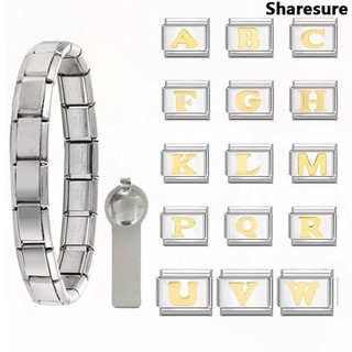 A-z Chữ Ngôi Sao Mặt Trăng Ý Quyến Rũ Vòng Tay Phù Hợp Với 9 Mm Thép Không Gỉ Vòng Tay DIY Trang Sức Làm Phụ Kiện Retro Cá Tính Mô-đun Vòng Tay Phụ Kiện