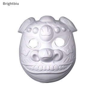 [Brightbiu] Mặt nạ Mache giấy Halloween trắng Mèo vẽ tay Mặt nạ giấy trống Mặt nạ mèo Mặt nạ cáo [vn]