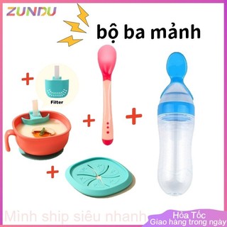 Bình thìa ăn dặm silicon an toàn cho bé