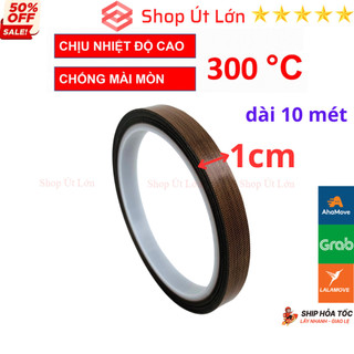 1 Cuộn Băng keo chịu nhiệt độ cao TEFLON rộng 1cm, băng keo máy hàn nhiệt, PTFE Tape