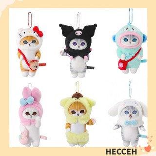 Hecceh Đồ chơi nhồi bông nhồi bông, Móc khóa búp bê Mofusand Sanrio 18cm sang trọng, Kawaii Phim hoạt hình dễ thương Kitty Kuromi Melody Cinnamoroll Túi đi học Mặt dây chuyền