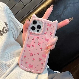 Bướm hoa hồng thích hợp cho iPhone 13 Pro Max Ốp lưng 15 Plus iPhone 14Pro cá tính 12pro