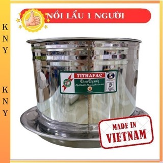 Lẩu 1 người inox bếp cồn + nồi lẩu 1 người tiến thành giá sỉ , bộ nồi lẩu 1 người ăn inox kèm bếp cồn kny 185