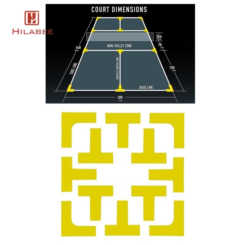 Hilabee Pickleball Court Marker Mini Tennis Court Throw Down Markers Thiết bị di động