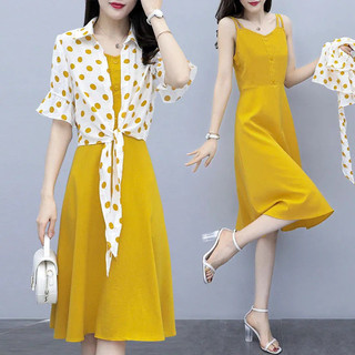 Váy hai mảnh chấm bi mùa hè dành cho nữ