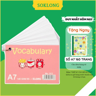 Tập thẻ Vocabulary Card 85 tờ A7 Klong MS 913 Flash Card học ngoại ngữ bìa dễ thương