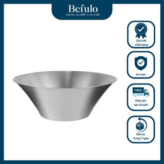 Tô Inox Miệng Loe 304 - Bát Đựng Salad, Rau, Đồ Ăn Chọn Món Hình Mũ Ngược