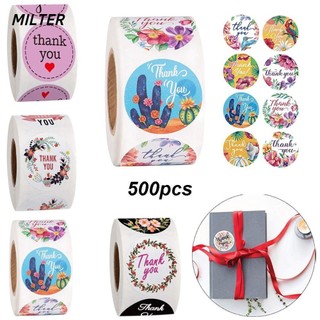 Bộ 500 Nhãn Dán Tròn In Chữ Thank You Dùng Trang Trí Gói Hàng
