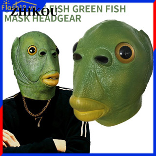 ?Trong kho?Mặt nạ đầu cá xanh sillicon loại dầy đẹp - Mặt nạ ếch xanh trùm đầu hóa trang quái vật cá chép - VPP Gấu Bông Baby Halloween