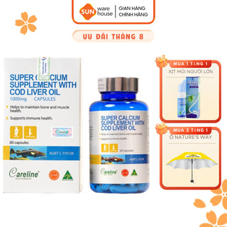 Viên Uống Dầu Gan Cá CARELINE Super Calcium Supplement Bổ Sung Omega-3 Cho Cơ Thể 60 Viên
