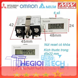 Bộ đếm thời gian hoạt động thiết bị trong công nghiệp h7et, bộ đếm số lượng h7ec màn hình lcd 6 | 8 số pin lưu trử 5 năm