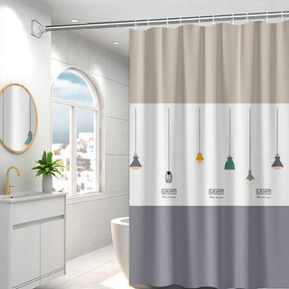 Rèm cửa sổ / Rèm phòng tắm Họa tiết Dây Đèn Hiện Đại PEVA 1m2 x 1m8