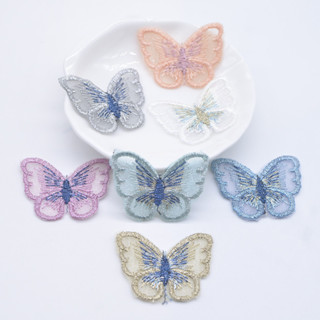 10 Chiếc 35 * 28 Mm Dễ Thương Thêu Lưới Bướm Cho Quần Áo Mũ Găng Tay Giày Trang Trí Miếng Dán DIY Mũ Kẹp Tóc Phụ Kiện 