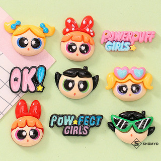 Shgmyd > 1 DIY Khóa Giày Giày Hộp Bảo Quản Hoa Hộp Điện Thoại Di Động Trang Trí Quà Tặng Powerpuff Bé Gái Hoạt Hình Bảng Chữ Cái 3D Cốc Miếng Dán Mới