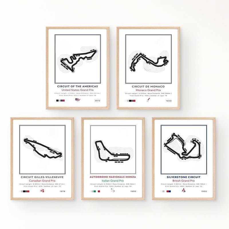 Formula Race Track F1 Poster Công thức nổi tiếng Một mạch F1 Quà tặng Tải xuống kỹ thuật số Nghệ thu